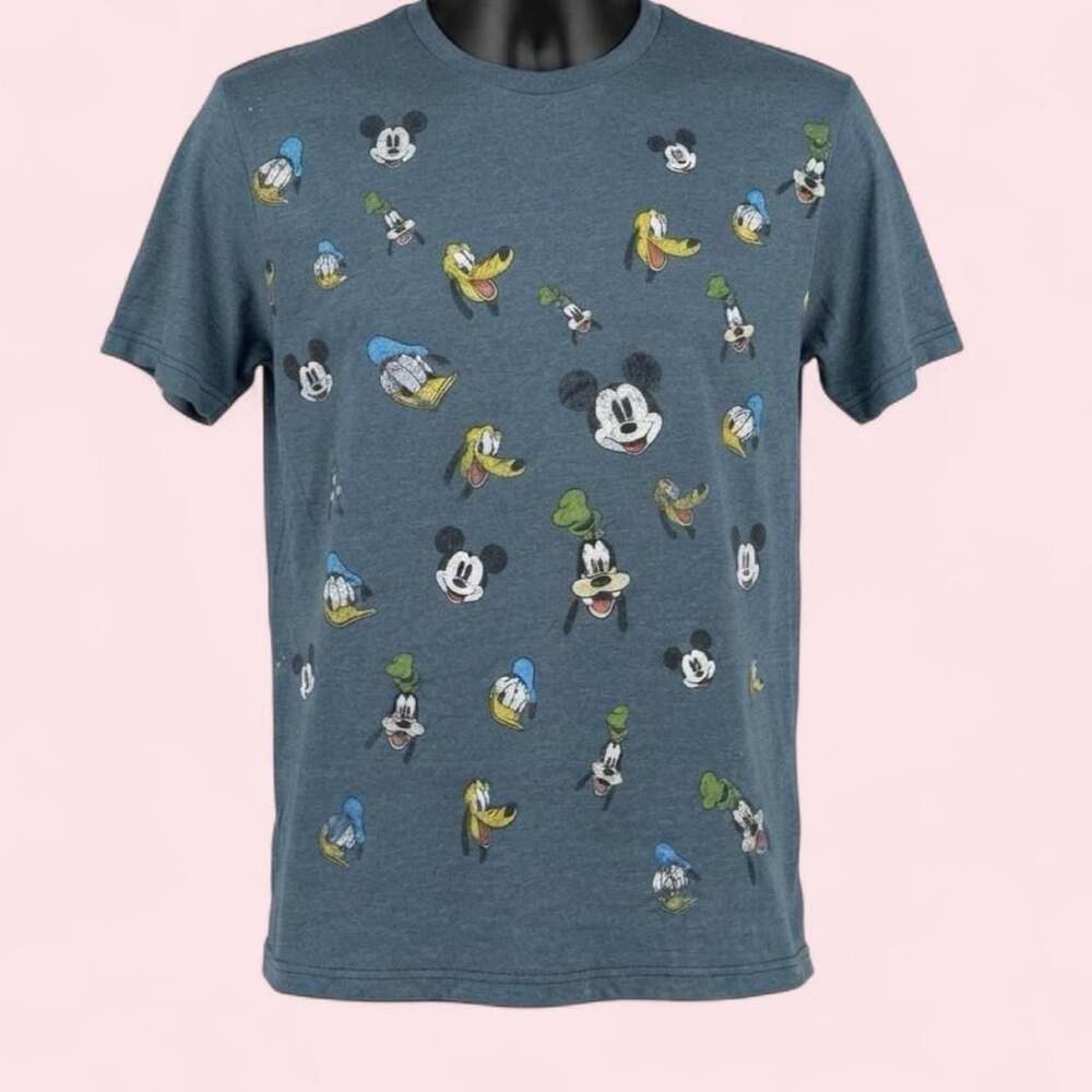 Disney Mickey Mouse Donald Duck Goofy All Over Print T-Shirt XL